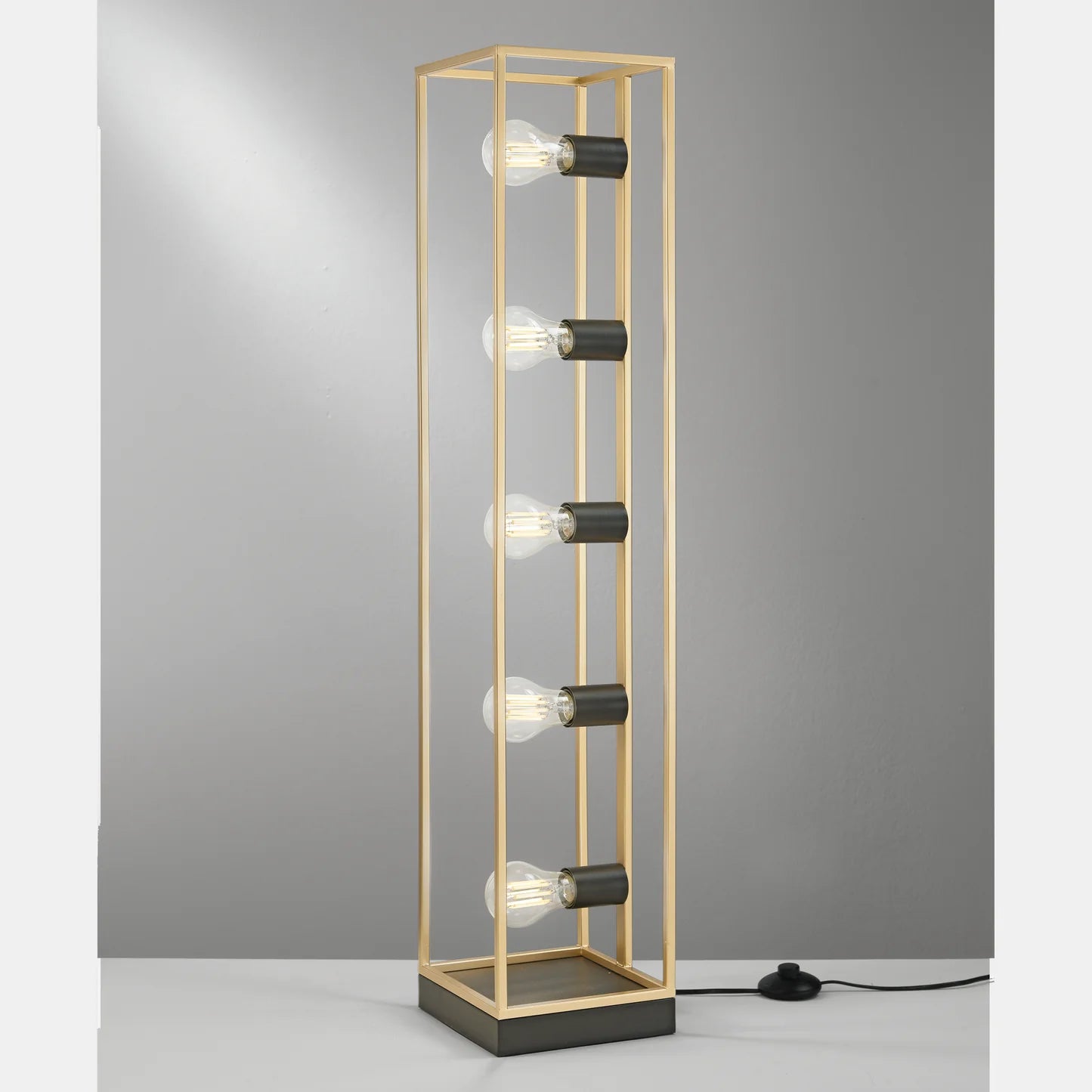 Piantana 5 luci metallo nero e oro satinato 5XE27 non incl. KIMERA Piantana 5 luci metallo nero e oro satinato 5XE27 non incl. KIMERA